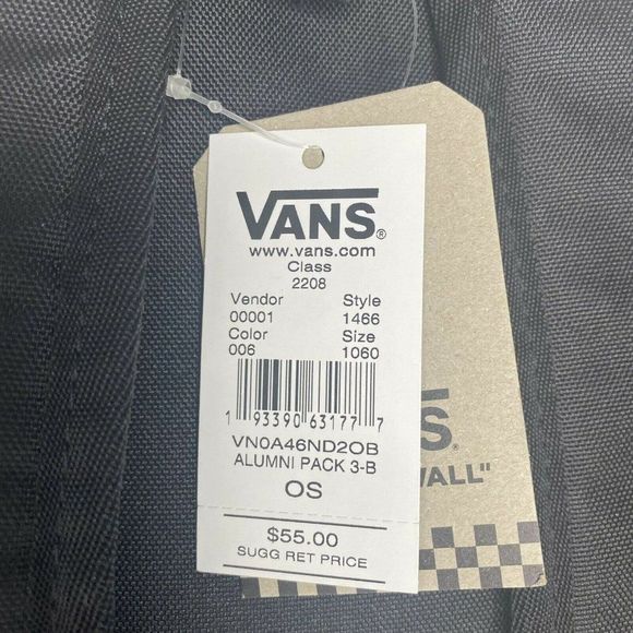 Vans Alumni Pack 3 Black/White Check board Unisex Backpack - Picture 9 of 10